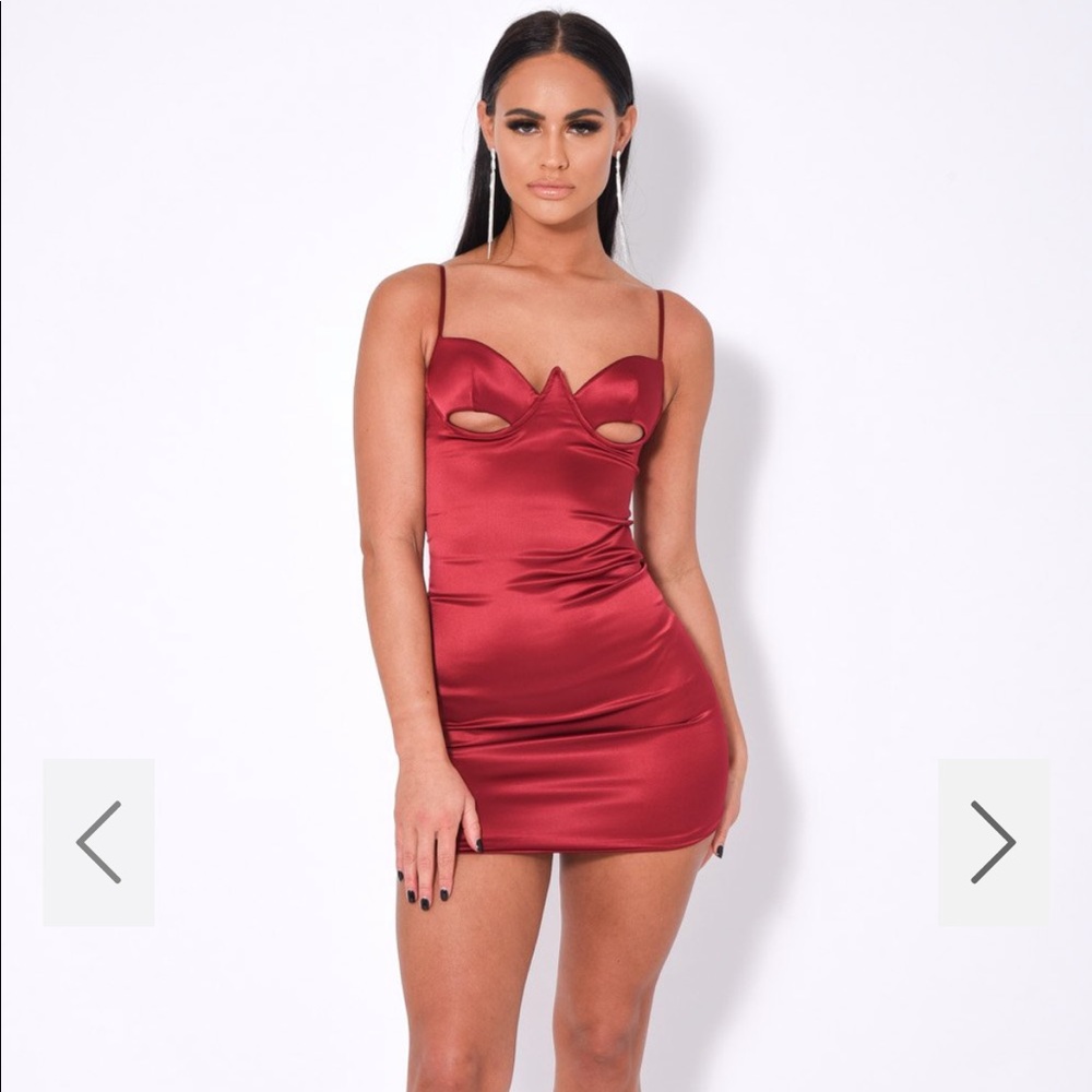 Red mini cut out dress